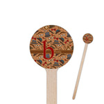 Vintage Hipster 7.5" Round Wooden Stir Sticks - Single Sided (Personalized)