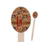 Vintage Hipster Oval Wooden Food Picks (Personalized)