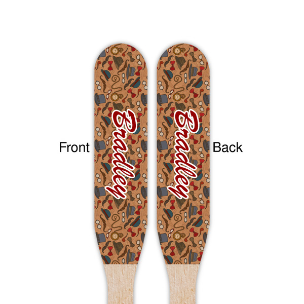Vintage Hipster Wooden Food Pick - Paddle - Double Sided - Front & Back