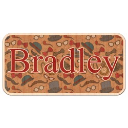 Vintage Hipster Genuine Maple or Cherry Wood Sticker (Personalized)