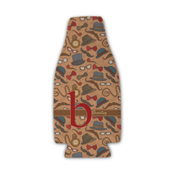 Vintage Hipster Zipper Bottle Cooler (Personalized)