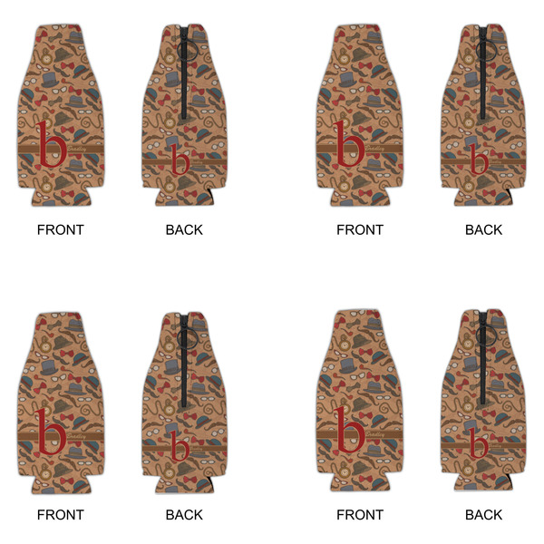 Vintage Hipster Zipper Bottle Cooler - Set of 4 - APPROVAL