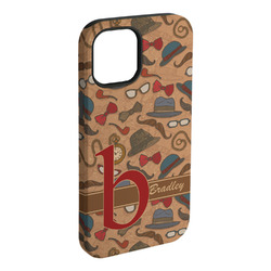 Vintage Hipster iPhone Case - Rubber Lined (Personalized)