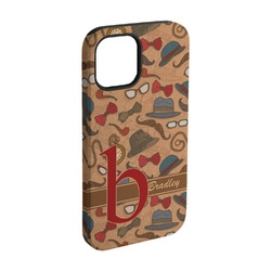 Vintage Hipster iPhone Case - Rubber Lined - iPhone 15 Pro (Personalized)