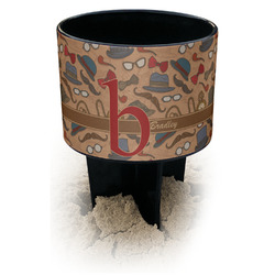 Vintage Hipster Black Beach Spiker Drink Holder (Personalized)