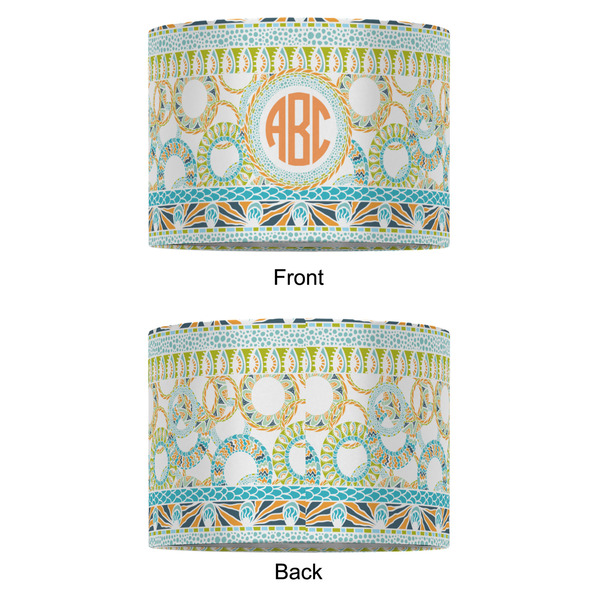 Teal Ribbons & Labels 12" Drum Lampshade - APPROVAL (Fabric)