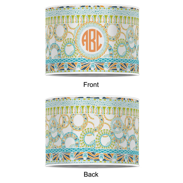 Teal Ribbons & Labels 12" Drum Lampshade - APPROVAL (Poly Film)
