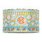 Teal Ribbons & Labels 12" Drum Lampshade - FRONT (Fabric)