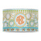 Teal Ribbons & Labels 12" Drum Lampshade - FRONT (Poly Film)