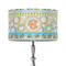 Teal Ribbons & Labels 12" Drum Lamp Shade - Fabric (Personalized)