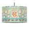 Teal Ribbons & Labels 12" Drum Pendant Lamp - Fabric (Personalized)