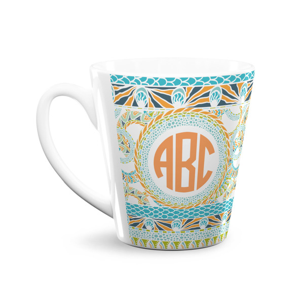 Teal Ribbons & Labels 12 Oz Latte Mug - Front