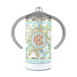 Teal Ribbons & Labels 12 oz Stainless Steel Sippy Cup (Personalized)