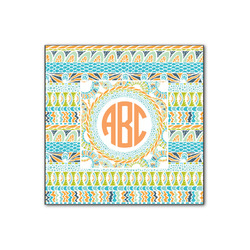 Teal Ribbons & Labels Wood Print - 12x12 (Personalized)