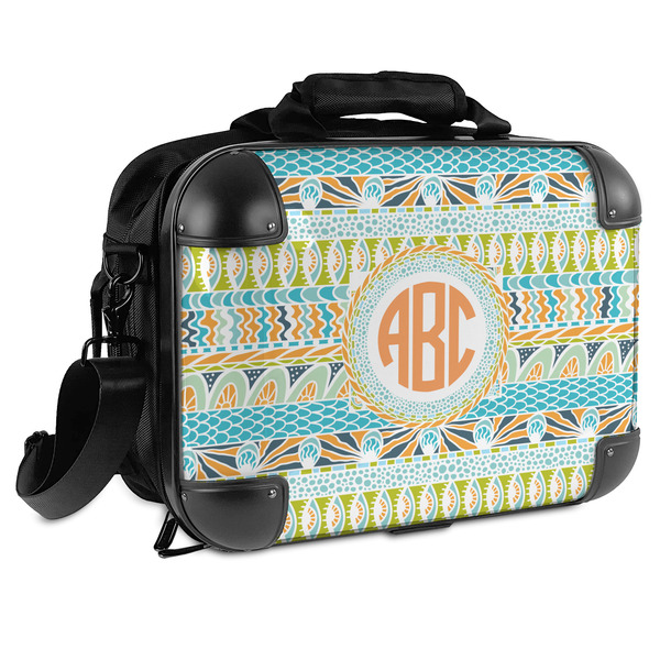 Custom Teal Ribbons & Labels Hard Shell Briefcase - 15" (Personalized)
