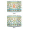 Teal Ribbons & Labels 16" Drum Lampshade - APPROVAL (Fabric)