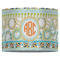 Teal Ribbons & Labels 16" Drum Lampshade - FRONT (Fabric)