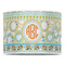 Teal Ribbons & Labels 16" Drum Lampshade - FRONT (Poly Film)
