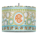 Teal Ribbons & Labels Drum Pendant Lamp (Personalized)
