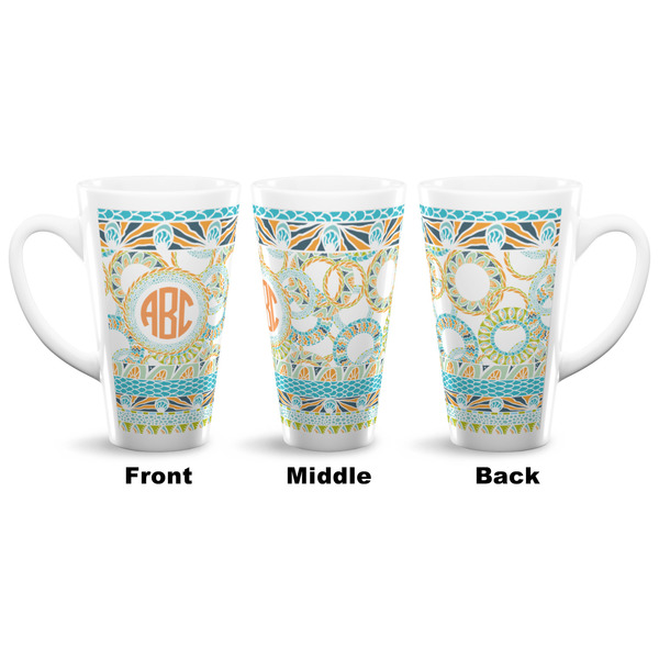 Teal Ribbons & Labels 16 Oz Latte Mug - Approval