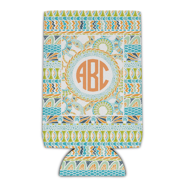 Custom Teal Ribbons & Labels Can Cooler (Personalized)