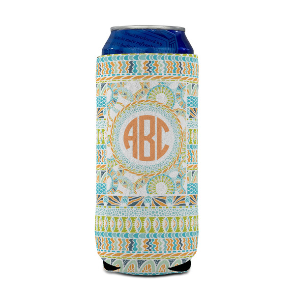 Teal Ribbons & Labels 16oz Can Sleeve - FRONT (on can)