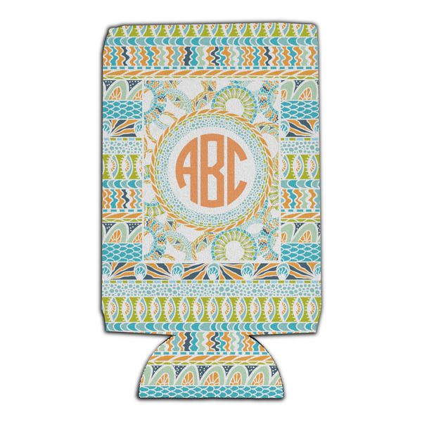 Teal Ribbons & Labels 16oz Can Sleeve - Set of 4 - FRONT