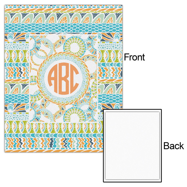 Teal Ribbons & Labels 16x20 - Matte Poster - Front & Back