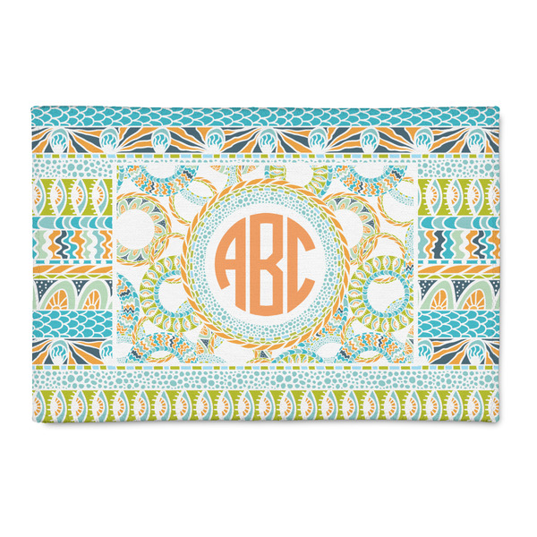 Custom Teal Ribbons & Labels 2' x 3' Indoor Area Rug (Personalized)