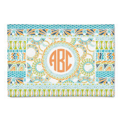 Teal Ribbons & Labels Patio Rug (Personalized)