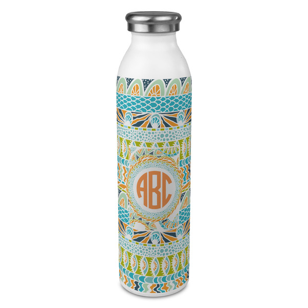 Custom Teal Ribbons & Labels 20oz Stainless Steel Water Bottle - Full Print (Personalized)