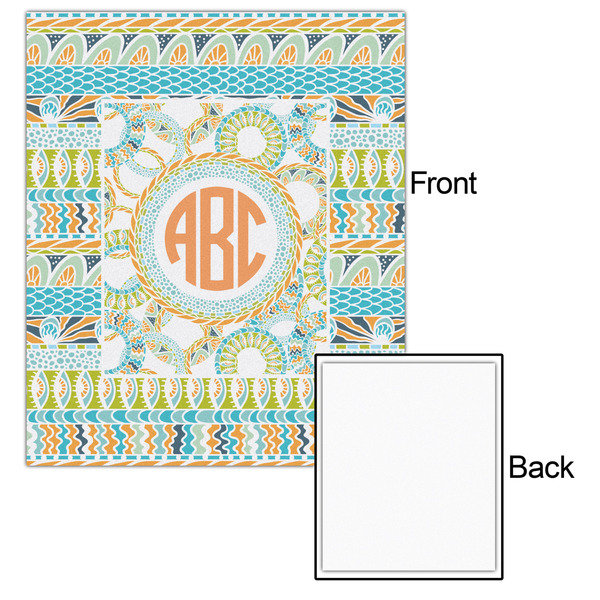 Teal Ribbons & Labels 20x24 - Matte Poster - Front & Back