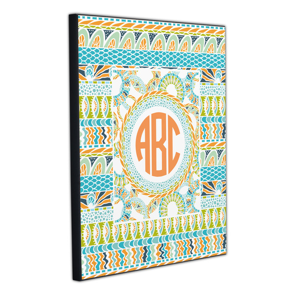 Teal Ribbons & Labels 20x24 Wood Print - Angle View