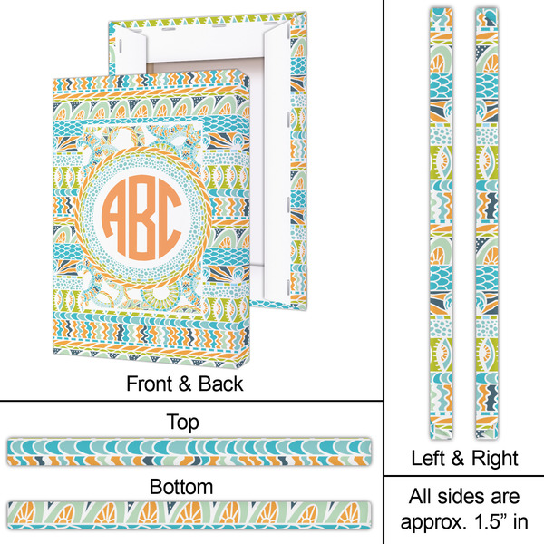 Teal Ribbons & Labels 20x30 - Canvas Print - Approval