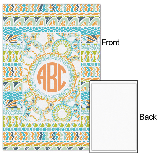 Teal Ribbons & Labels 20x30 - Matte Poster - Front & Back