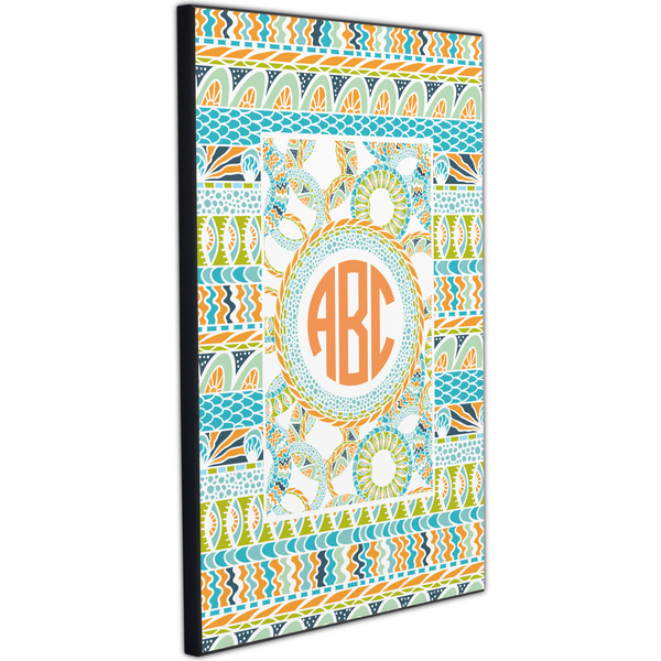 Teal Ribbons & Labels 20x30 Wood Print - Angle View