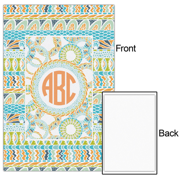 Teal Ribbons & Labels 24x36 - Matte Poster - Front & Back