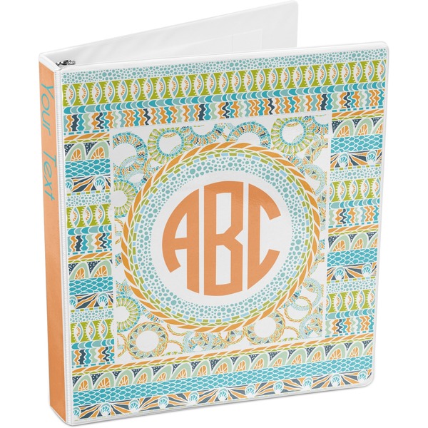 Teal Ribbons & Labels 3-Ring Binder 3/4 - Main