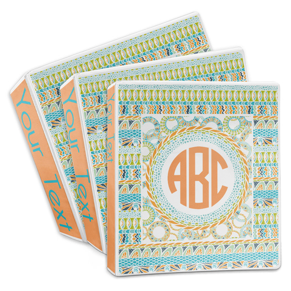 Custom Teal Ribbons & Labels 3-Ring Binder (Personalized)