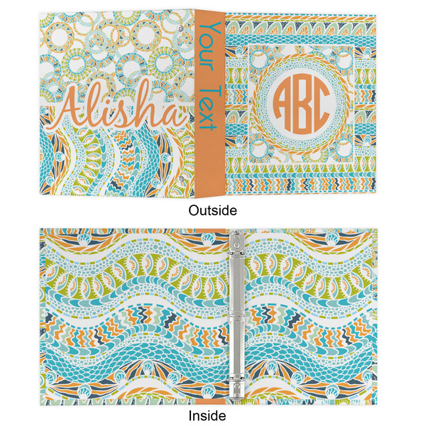 Teal Ribbons & Labels 3 Ring Binders - Full Wrap - 1" - APPROVAL