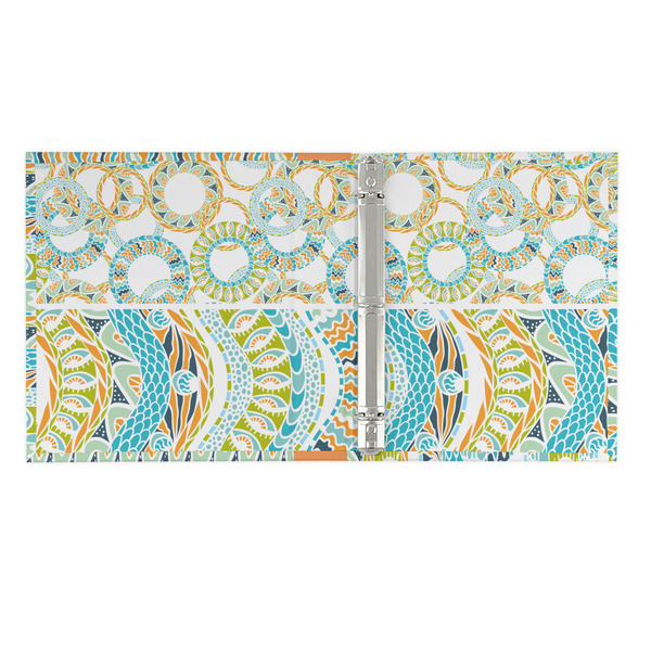 Teal Ribbons & Labels 3 Ring Binders - Full Wrap - 1" - OPEN INSIDE