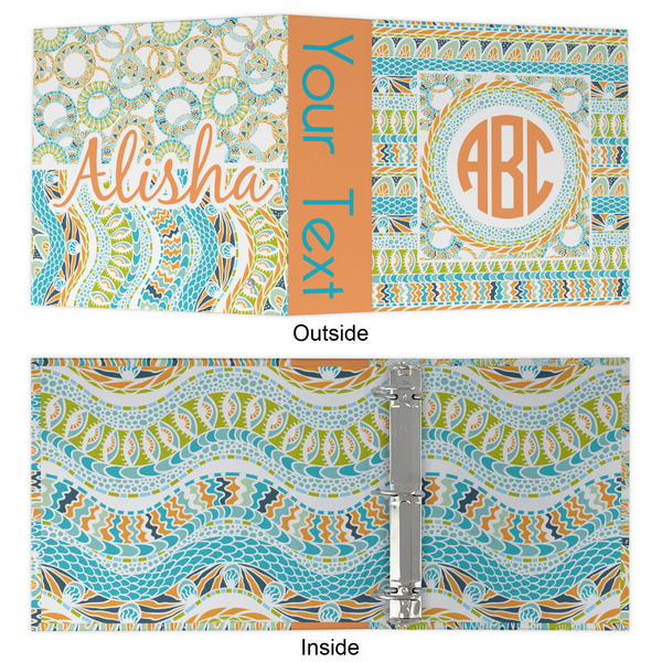Teal Ribbons & Labels 3 Ring Binders - Full Wrap - 2" - APPROVAL