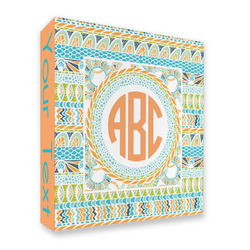 Teal Ribbons & Labels 3 Ring Binder - Full Wrap (Personalized)
