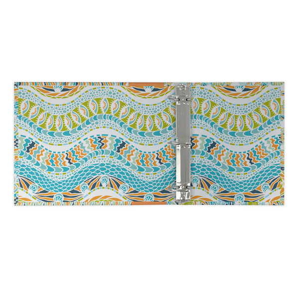 Teal Ribbons & Labels 3 Ring Binders - Full Wrap - 2" - OPEN INSIDE