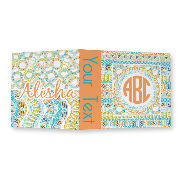 Teal Ribbons & Labels 3 Ring Binders - Full Wrap - 2" - OPEN OUTSIDE