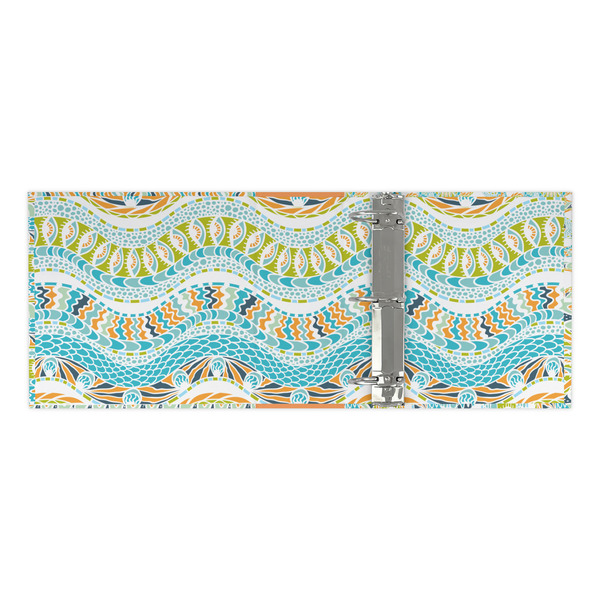 Teal Ribbons & Labels 3 Ring Binders - Full Wrap - 3" - OPEN INSIDE