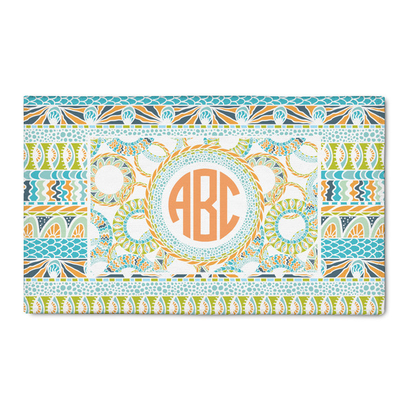 Custom Teal Ribbons & Labels 3' x 5' Indoor Area Rug (Personalized)