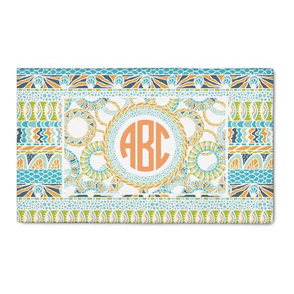 Custom Teal Ribbons & Labels 3' x 5' Patio Rug (Personalized)