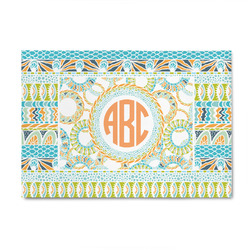 Teal Ribbons & Labels 4' x 6' Indoor Area Rug (Personalized)