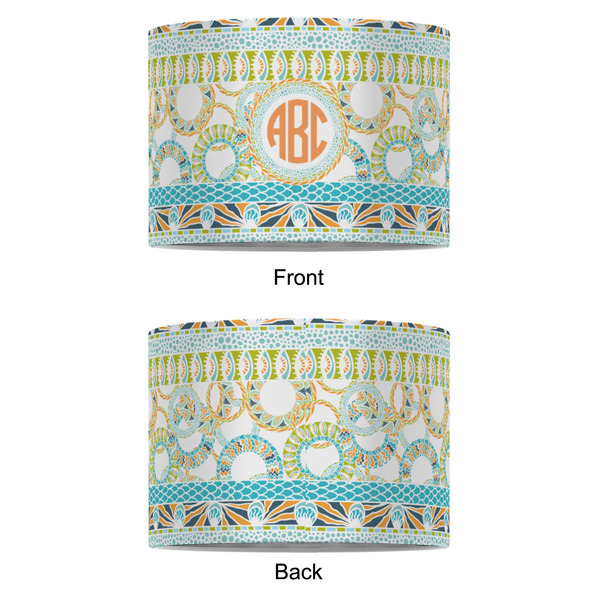 Teal Ribbons & Labels 8" Drum Lampshade - APPROVAL (Fabric)